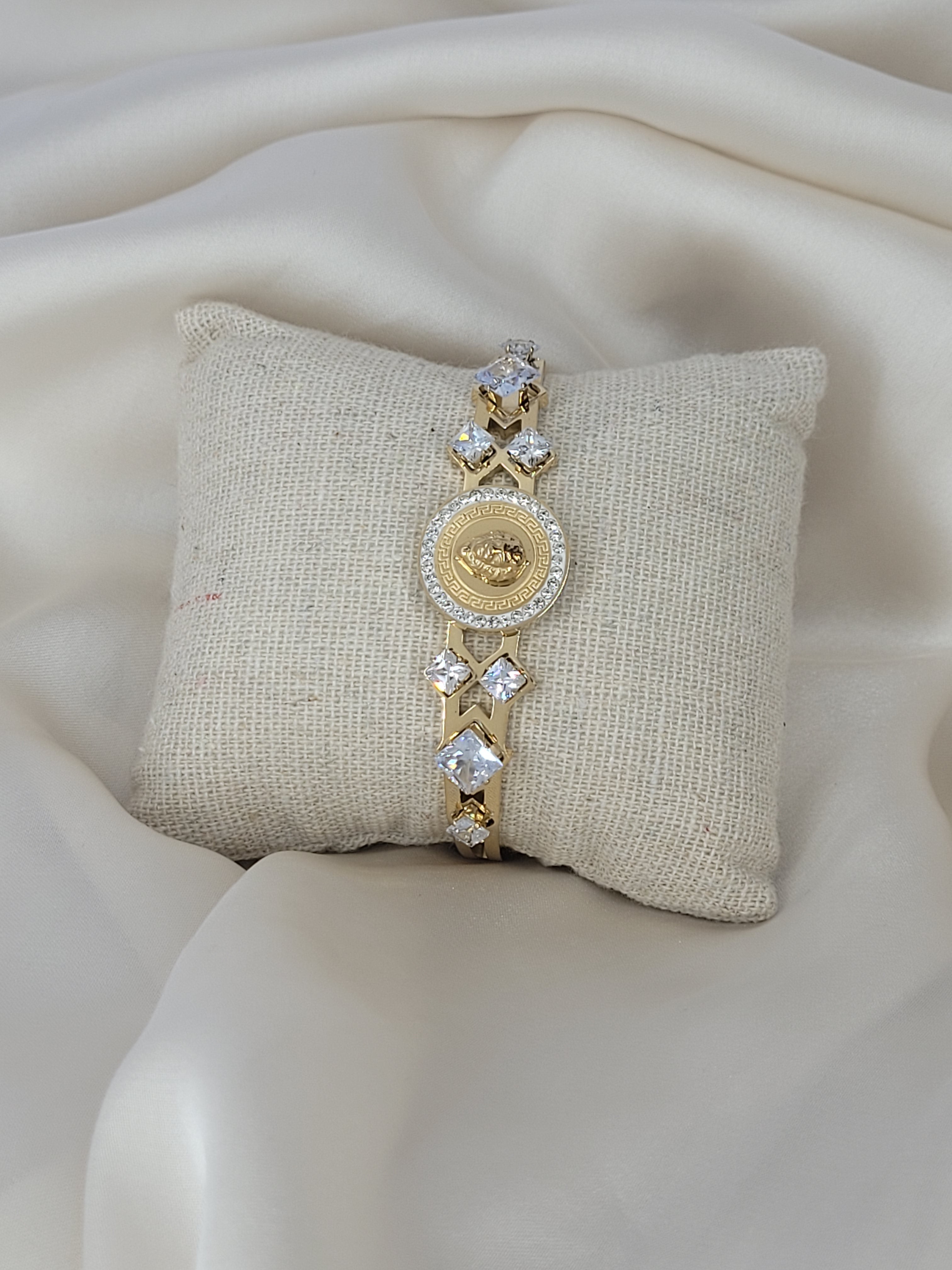 Bracelet lion avec strass (D 6cm)
