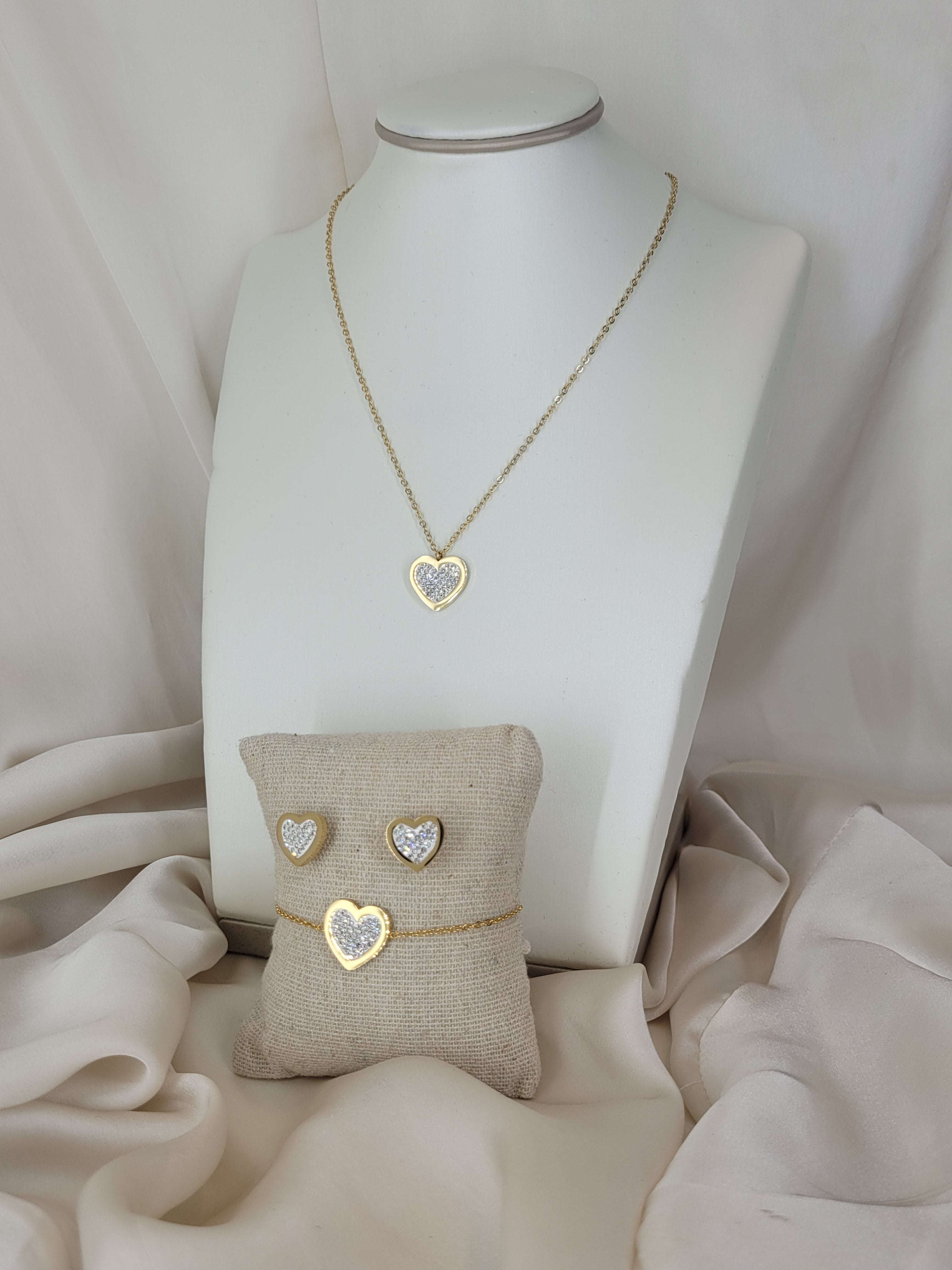 Ensemble cœur strass