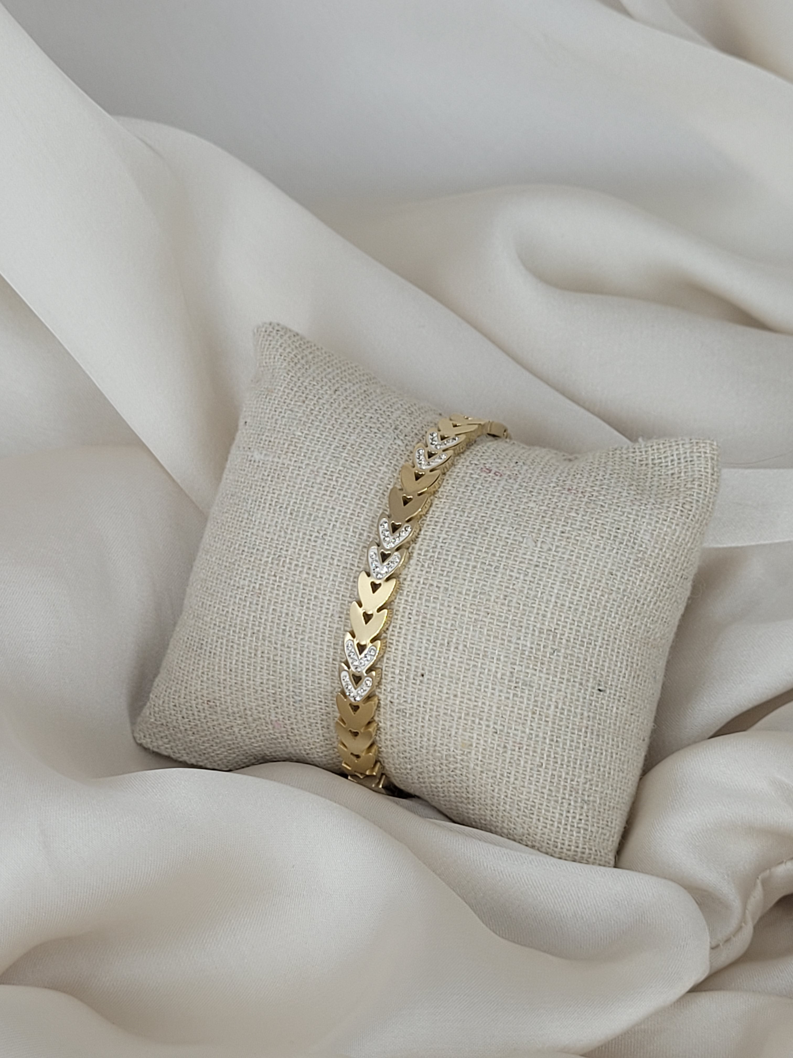 Bracelet fleur avec strass (D 6cm)