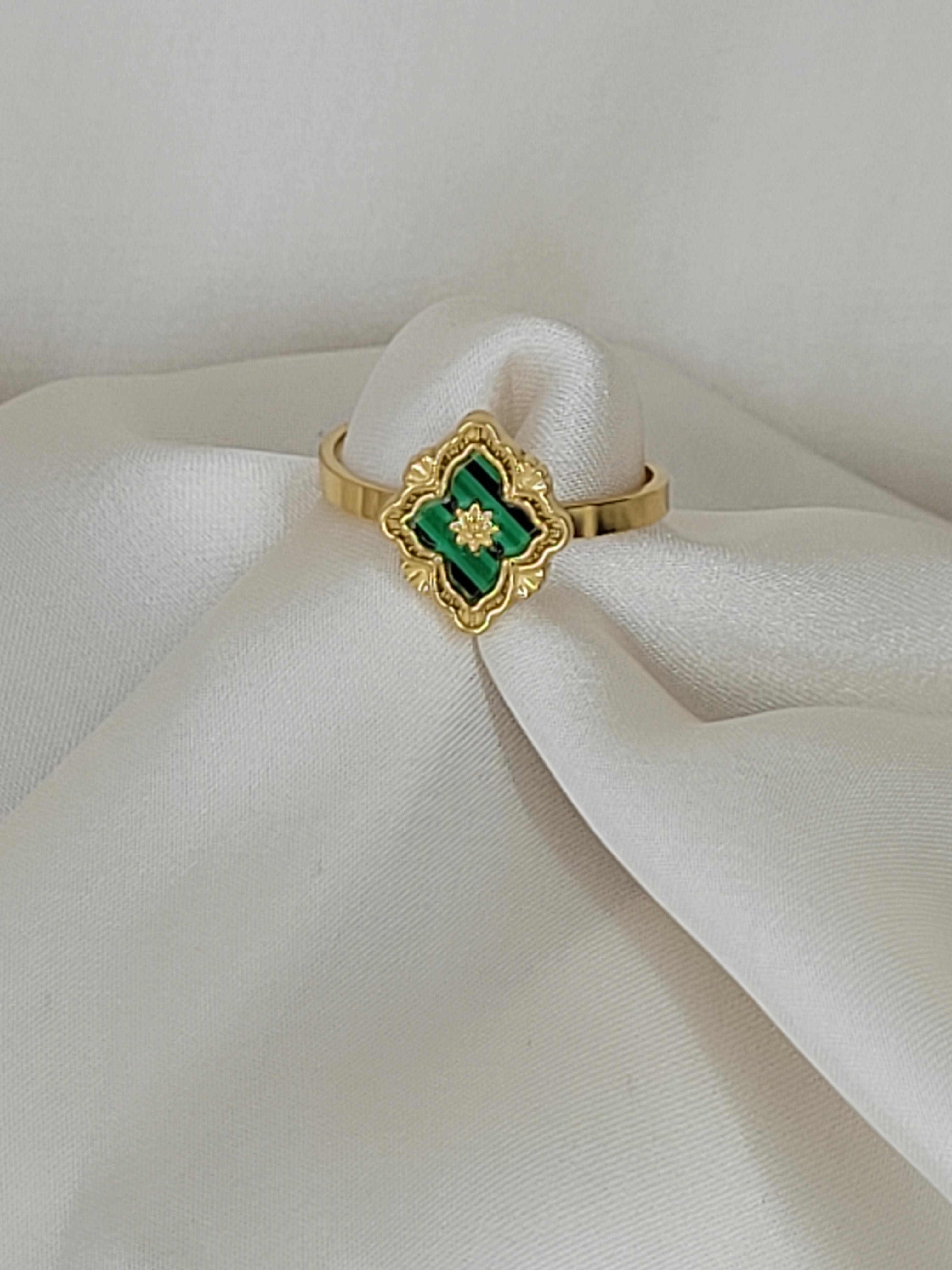 Bague réglable vert