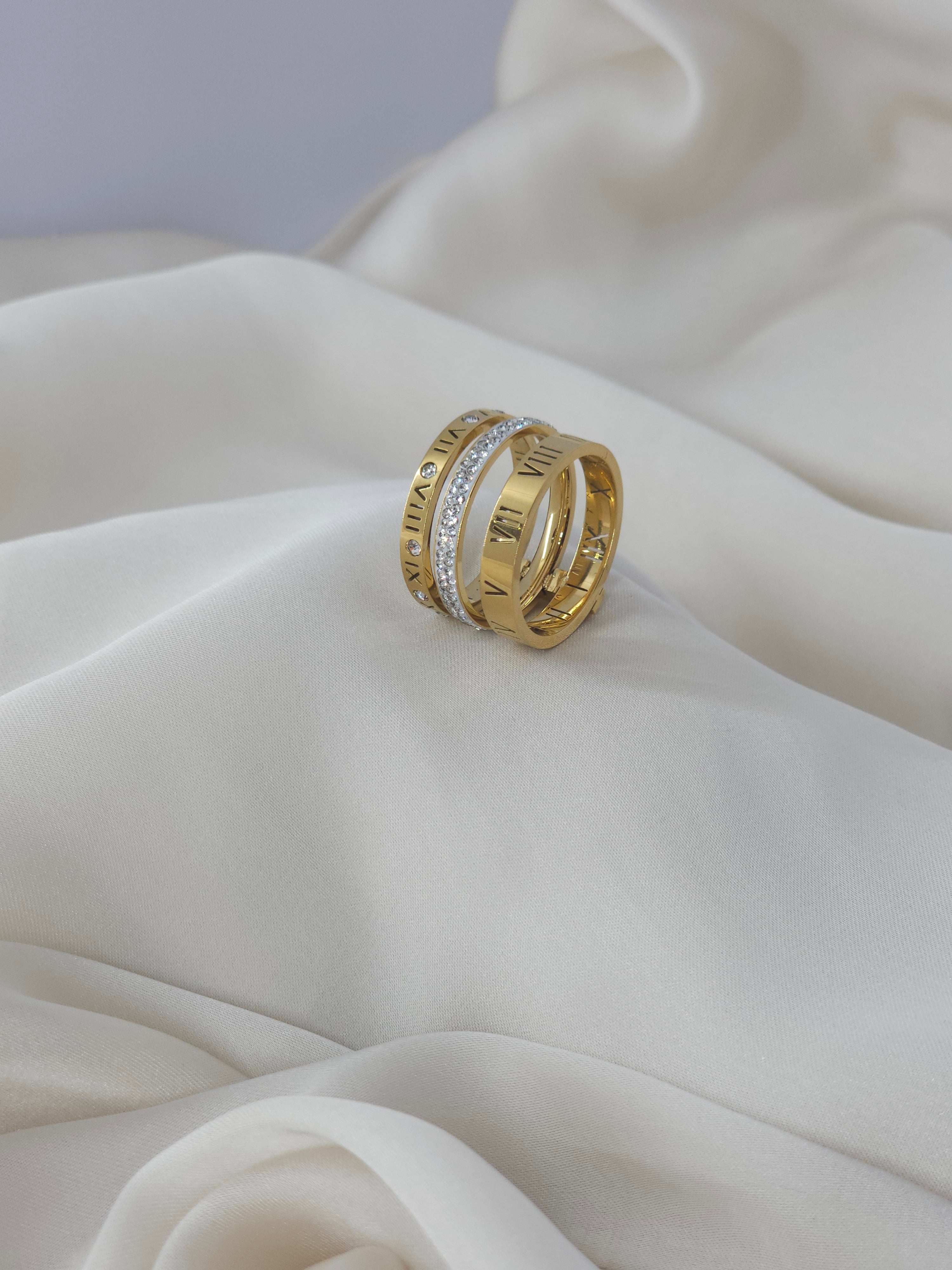 Bague Chiffre Romain avec Strass