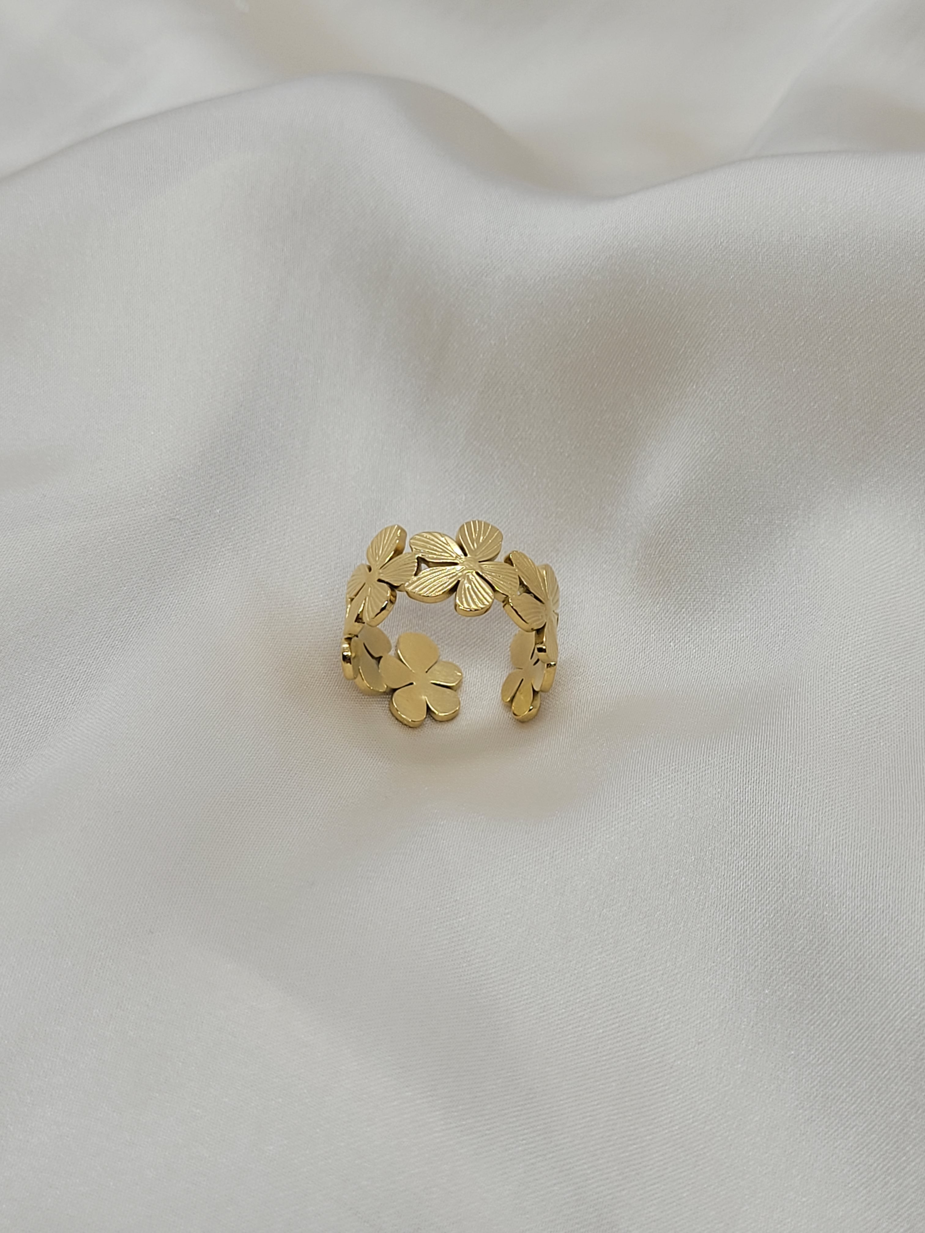 Bague fleur réglable