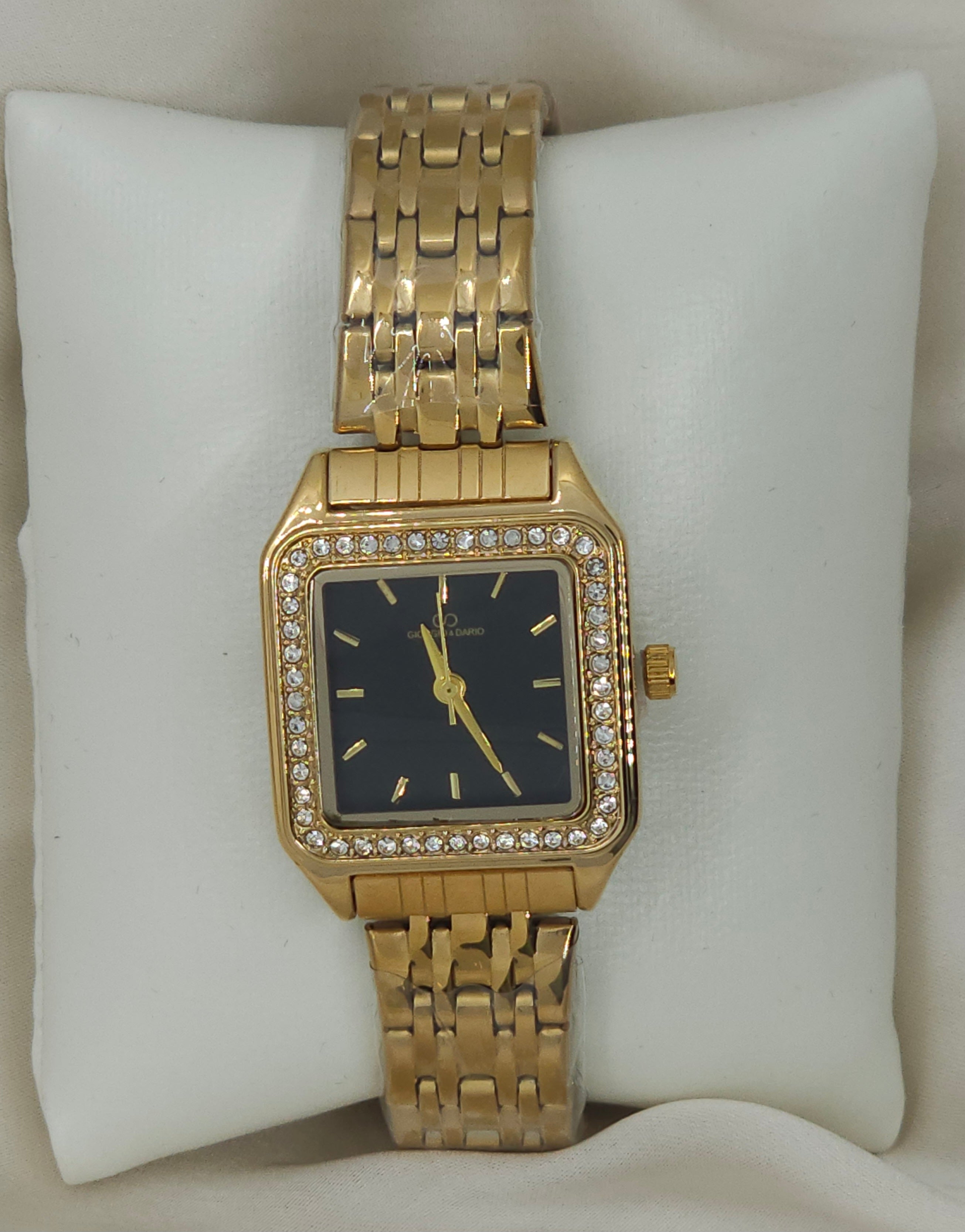 Montre fond noir acier inoxydable