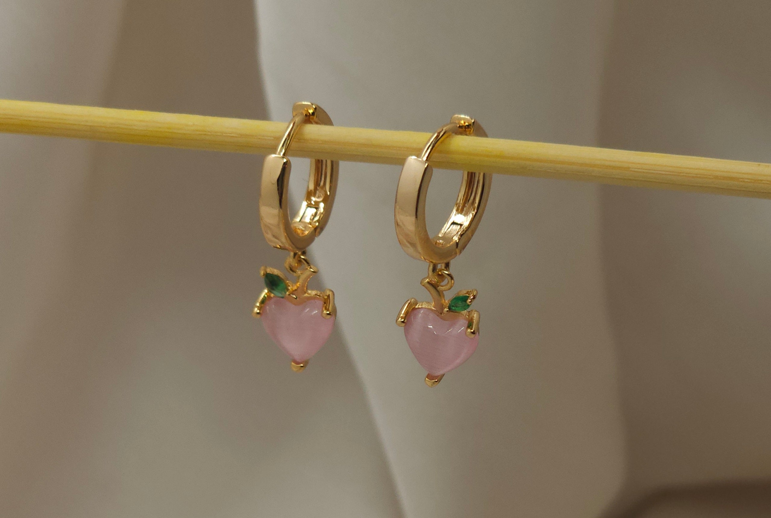 Boucles d'oreilles cœur rose