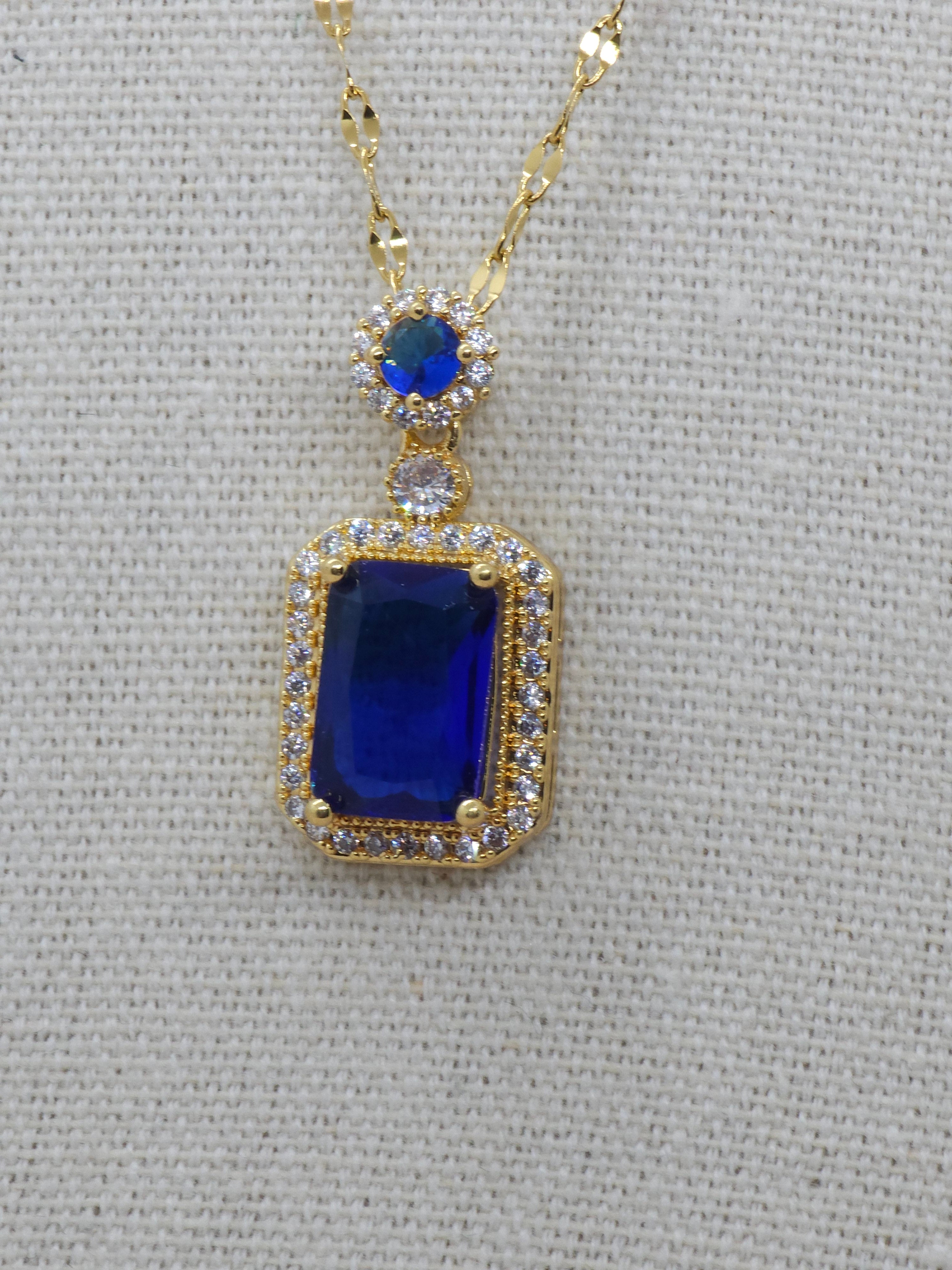 Ensemble 3p saphir bague Réglable