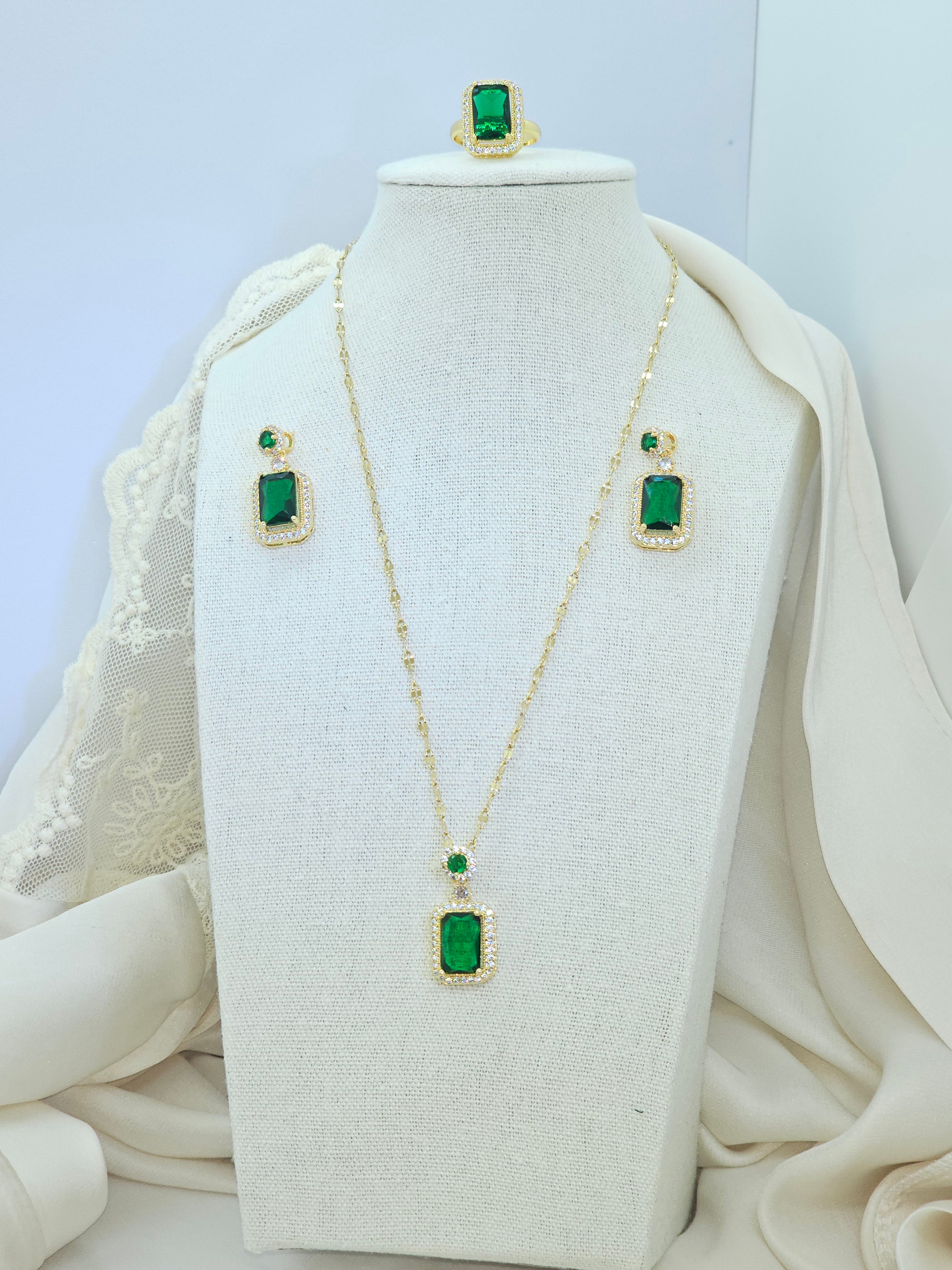 Ensemble 3p saphir bague Réglable