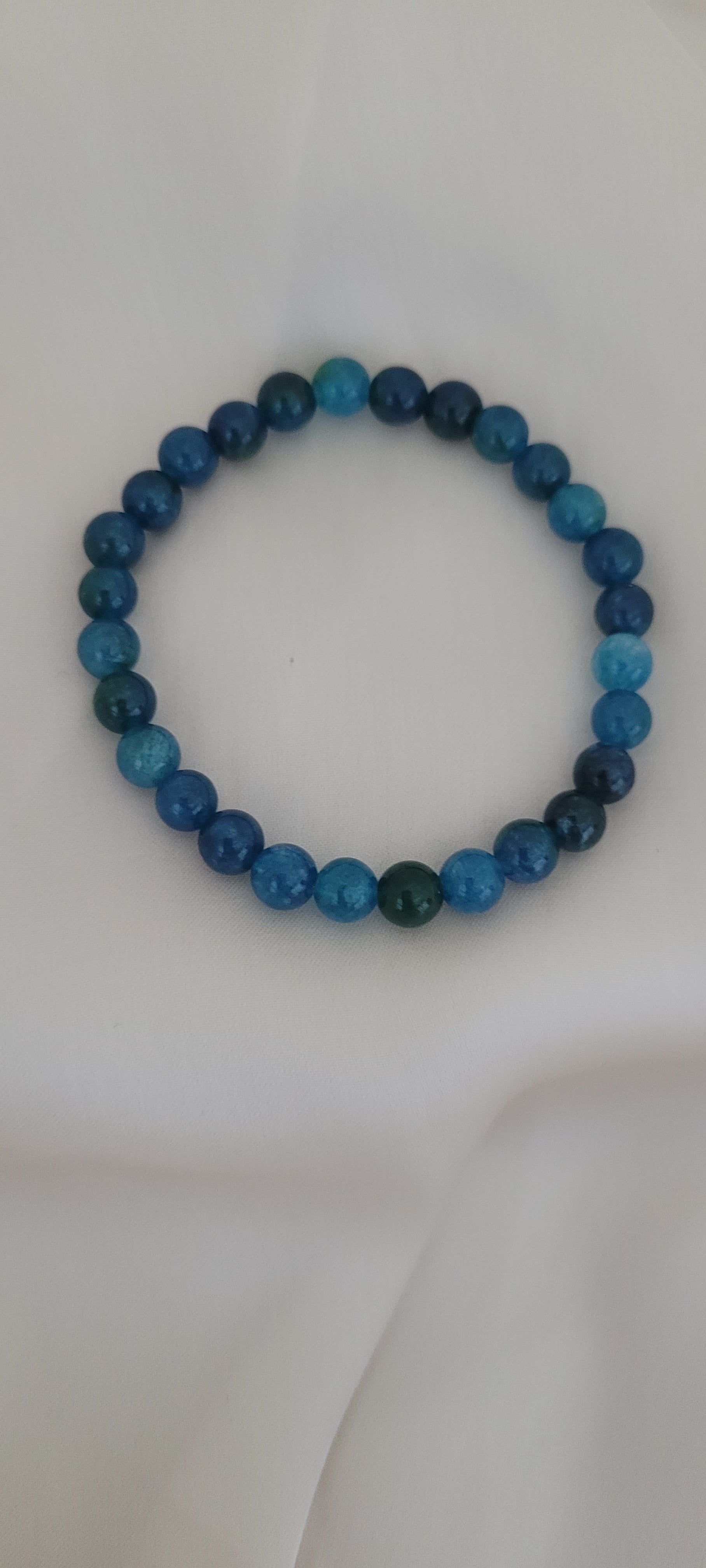 Bracelet perles bleu vert